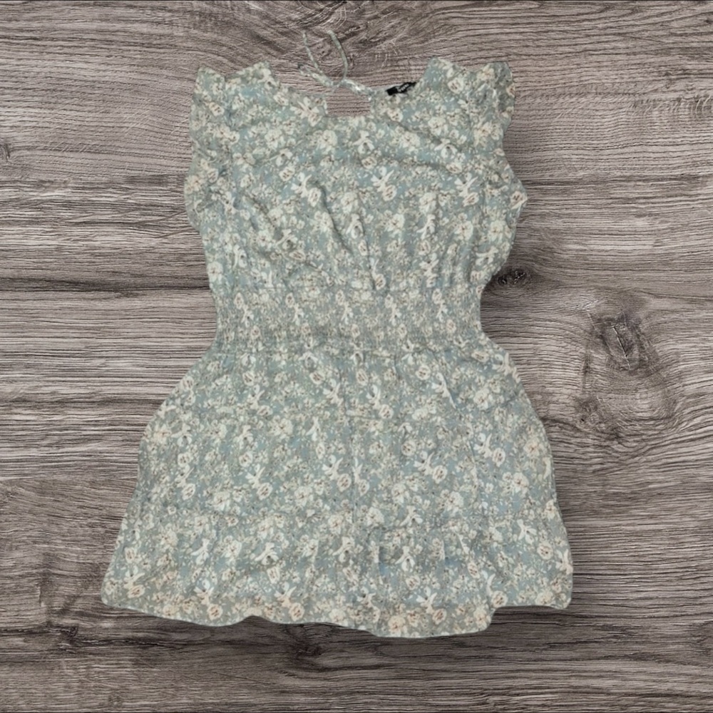 Trixxi Whimsy Women’s 3X Floral Sheer‎ Patterned Flutter Sleeve  Tie-Neck Dress